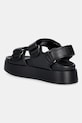 Boty Tommy Hilfiger sandály na platformě dámské kožené LEATHER SPORTY PLATFORM SANDAL FW0FW09119 černá