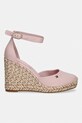 Tommy Hilfiger espadrily dámské na klínku FLAG HIGH WEDGE ESPAD CLOSED TOE FW0FW09225 růžová SS26