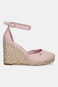 Tommy Hilfiger espadrily dámské na klínku FLAG HIGH WEDGE ESPAD CLOSED TOE FW0FW09225 růžová SS26