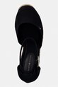 Tommy Hilfiger espadrilky na platforme po celej dĺžke dámske FLAG HIGH WEDGE ESPAD CLOSED TOE čierna FW0FW09225