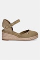 Tommy Hilfiger espadryle damskie MID WEDGE ESPAD CLOSED TOE FW0FW09233 zielony SS26