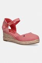 Tommy Hilfiger espadryle damskie MID WEDGE ESPAD CLOSED TOE różowy FW0FW09233