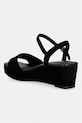 Încălțăminte Tommy Hilfiger sandale wedges din piele întoarsă SUEDE WRAPPED MID WEDGE FW0FW09235 negru