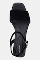 Tommy Hilfiger sandale wedges din piele întoarsă SUEDE WRAPPED MID WEDGE negru FW0FW09235
