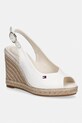 Tommy Hilfiger sandały na koturnie FLAG HIGH WEDGE ESPAD SLINGBACK biały FW0FW09343