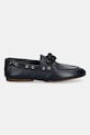 Tommy Hilfiger ženski usnjeni mokasini TH SLEEK LEATHER BOAT SHOE FW0FW09148 mornarsko modra SS26