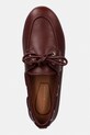 Tommy Hilfiger mokasini ženski usnjeni TH SLEEK LEATHER BOAT SHOE bordo FW0FW09148