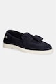 Tommy Hilfiger mokasyny damskie zamszowe LIGHT SUEDE TASSEL LOAFER granatowy FW0FW09285