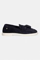 Tommy Hilfiger mokasyny damskie zamszowe LIGHT SUEDE TASSEL LOAFER FW0FW09285 granatowy SS26