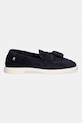 Tommy Hilfiger mokasyny damskie zamszowe LIGHT SUEDE TASSEL LOAFER FW0FW09285 granatowy SS26