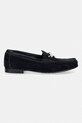 Tommy Hilfiger dámske semišové mokasíny TH CHAIN SUEDE LOAFER FW0FW09327 tmavomodrá SS26