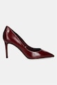 Tommy Hilfiger szpilki skórzane ESSENTIAL POINTED PUMP FW0FW09362 bordowy SS26