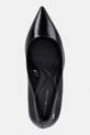 Tommy Hilfiger szpilki skórzane ESSENTIAL POINTED PUMP czarny FW0FW09362