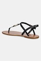 Boty Tommy Hilfiger sandály na plochém podpatku dámské kožené LEATHER THONG SANDAL FW0FW09127 černá