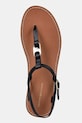 Tommy Hilfiger sandály na plochém podpatku dámské kožené LEATHER THONG SANDAL černá FW0FW09127