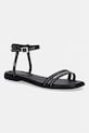 Tommy Hilfiger sandały damskie skórzane FLAT SANDAL STITCHING czarny FW0FW09215