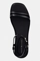 Tommy Hilfiger sandały damskie skórzane FLAT SANDAL STITCHING czarny FW0FW09215