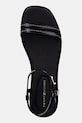 Tommy Hilfiger sandały damskie skórzane FLAT SANDAL STITCHING czarny FW0FW09215