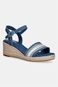 Tommy Hilfiger sandali s polno peto MID WEDGE ESPAD WEBBING modra FW0FW09230