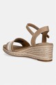 Obuwie Tommy Hilfiger sandały na koturnie MID WEDGE ESPAD WEBBING FW0FW09230 beżowy