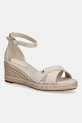 Tommy Hilfiger sandály na klínku MID WEDGE ESPAD X CROSS béžová FW0FW09332