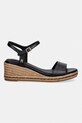 Tommy Hilfiger sandale s klinastom potpeticom od kože MID WEDGE ESPAD LEATHER FW0FW09340 crna SS26