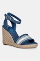 Tommy Hilfiger espadrile s polno peto ženske HIGH WEDGE ESPAD WEBBING modra FW0FW09342
