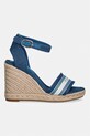 Tommy Hilfiger espadrile s polno peto ženske HIGH WEDGE ESPAD WEBBING FW0FW09342 modra SS26