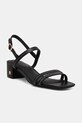 Tommy Hilfiger σανδάλια δερμάτινα LOW HEEL SANDAL STITCHING μαύρο FW0FW09345