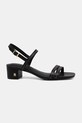 Tommy Hilfiger σανδάλια δερμάτινα LOW HEEL SANDAL STITCHING FW0FW09345 μαύρο SS26