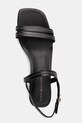 Tommy Hilfiger σανδάλια δερμάτινα LOW HEEL SANDAL STITCHING μαύρο FW0FW09345