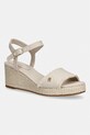 Tommy Hilfiger sandale s klinastom potpeticom MID WOVEN WEDGE ESPAD FRINGE bež FW0FW09470