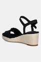 Obuv Tommy Hilfiger sandále na platforme po celej dĺžke MID WOVEN WEDGE ESPAD FRINGE FW0FW09470 čierna