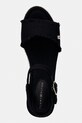 Tommy Hilfiger sandále na platforme po celej dĺžke MID WOVEN WEDGE ESPAD FRINGE čierna FW0FW09470