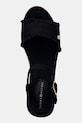 Tommy Hilfiger sandále na platforme po celej dĺžke MID WOVEN WEDGE ESPAD FRINGE čierna FW0FW09470