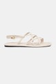 Tommy Hilfiger sandale pentru femei, din piele FLAT STRAPPY SANDAL LTH FW0FW09220 bej SS26