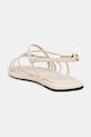 Încălțăminte Tommy Hilfiger sandale pentru femei, din piele FLAT STRAPPY SANDAL LTH FW0FW09220 bej