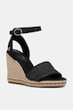 Tommy Hilfiger sandały HIGH WEDGE ESPAD RAFFIA czarny FW0FW09471