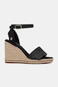 Tommy Hilfiger sandały HIGH WEDGE ESPAD RAFFIA FW0FW09471 czarny SS26