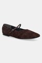 Tory Burch baleriny zamszowe Mary Jane Ballet brązowy 166106.200
