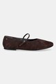 Tory Burch baleriny zamszowe Mary Jane Ballet 166106.200 brązowy SS26