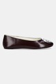 Tory Burch baleriny skórzane Reva Ballet 178957.600 bordowy SS26
