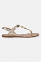 Tommy Hilfiger sandale cu toc plat de damă din piele LEATHER THONG SANDAL GOLD FW0FW09331 aur SS26