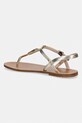 Încălțăminte Tommy Hilfiger sandale cu toc plat de damă din piele LEATHER THONG SANDAL GOLD FW0FW09331 aur