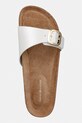 Tommy Hilfiger klapki damskie skórzane TH CLASSIC CORK SANDAL PEARL LTH biały FW0FW09344