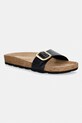 Tommy Hilfiger klapki damskie skórzane TH CLASSIC CORK SANDAL PEARL LTH czarny FW0FW09344