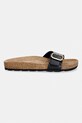 Tommy Hilfiger klapki damskie skórzane TH CLASSIC CORK SANDAL PEARL LTH FW0FW09344 czarny SS26