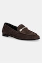 Furla mokasyny zamszowe Heritage Loafer płaski brązowy YK75FHE.Y61000.2566S