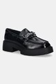 Calvin Klein mokasyny skórzane CHUNKY LOAFER HDW LTH skóra lakierowana czarny YW0YW02044