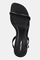 Δερμάτινα σανδάλια Calvin Klein SCULPT KITT HEEL STRAPPY LTH μαύρο HW0HW02800
